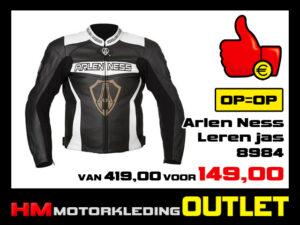 Leren Motorjas Arlen Ness 8984 Zwart-Wit - MEN