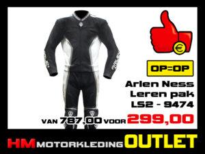 Leren motorpak Arlen Ness 9474 Combi Zwart-Wit - MEN