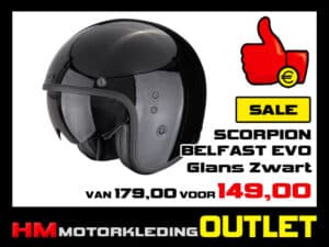 Motorhelm Scorpion Belfast Evo - Glans Zwart