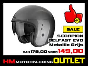 Motorhelm Scorpion Belfast Evo - Metallic Grijs