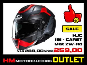 Motorhelm HJC I91 Carst - Mat Zwart-Rood