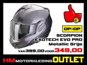 Motorhelm Scorpion EXO-TECH Evo Pro - Metallic Grijs
