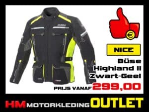 Textiel motorjas Buse Highland II All-Season - Zwart-Geel