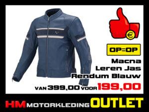 Leren Motorjas Macna Rendum Blauw - MEN
