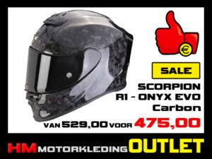 Motorhelm Scorpion R1 EVO Onyx - Carbon - L 60