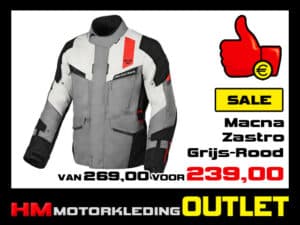 Textiel motorjas Macna Zastro All-Season - Grijs-Rood