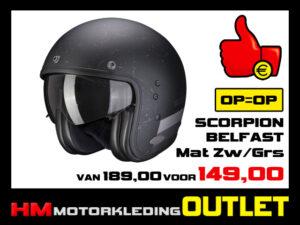 Motorhelm Scorpion Belfast Swift - Mat Zwart-Grijs