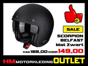 Motorhelm Scorpion Belfast Evo - Mat Zwart