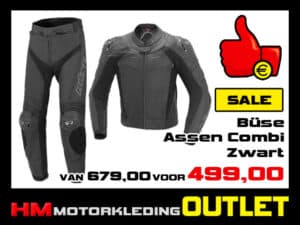 Leren motorpak Buse Assen Combi Zwart - MEN
