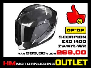 Motorhelm Scorpion EXO 1400 EVO AIR II Corsa - Zwart-Wit