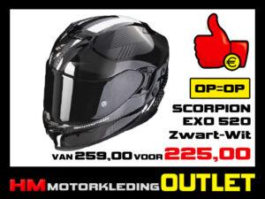 Motorhelm Scorpion EXO 520 Laten - Zwart-Wit