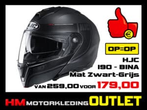 Motorhelm HJC I90 Davan - Mat Zwart-Grijs