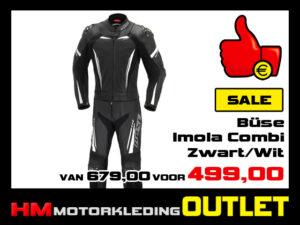 Leren motorpak Buse Imola Combi Zwart-Wit - Dames
