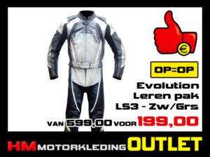 Leren motorpak Evolution LS3 Combi Zwart-Grijs-Wit - Dames 42