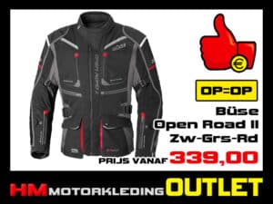 Textiel motorjas Buse Open Road II All-Season - Zwart-Grijs-Rood