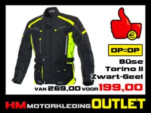 Textiel motorjas Buse Torino II All-Season - Zwart-Geel